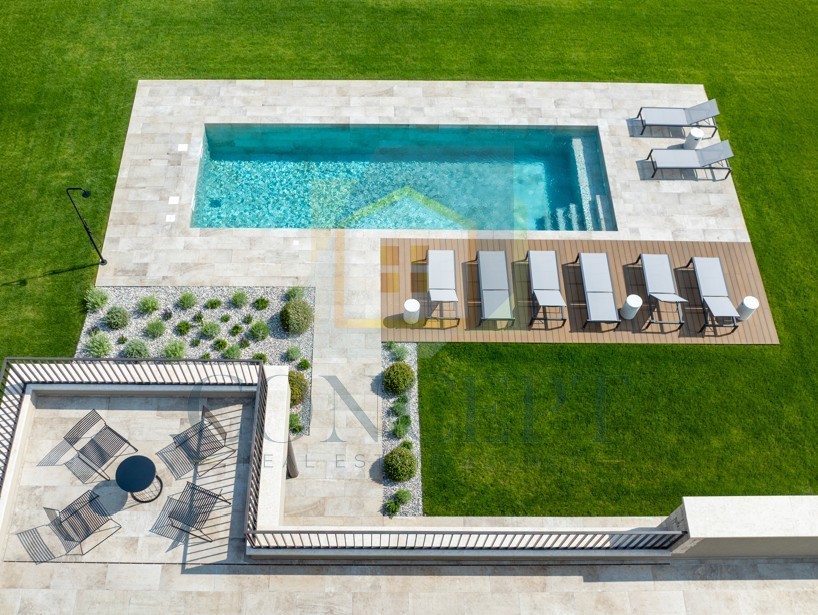 Poreč, okolica, čudovita moderna vila s bazenom in vrtom, 7 km od morja