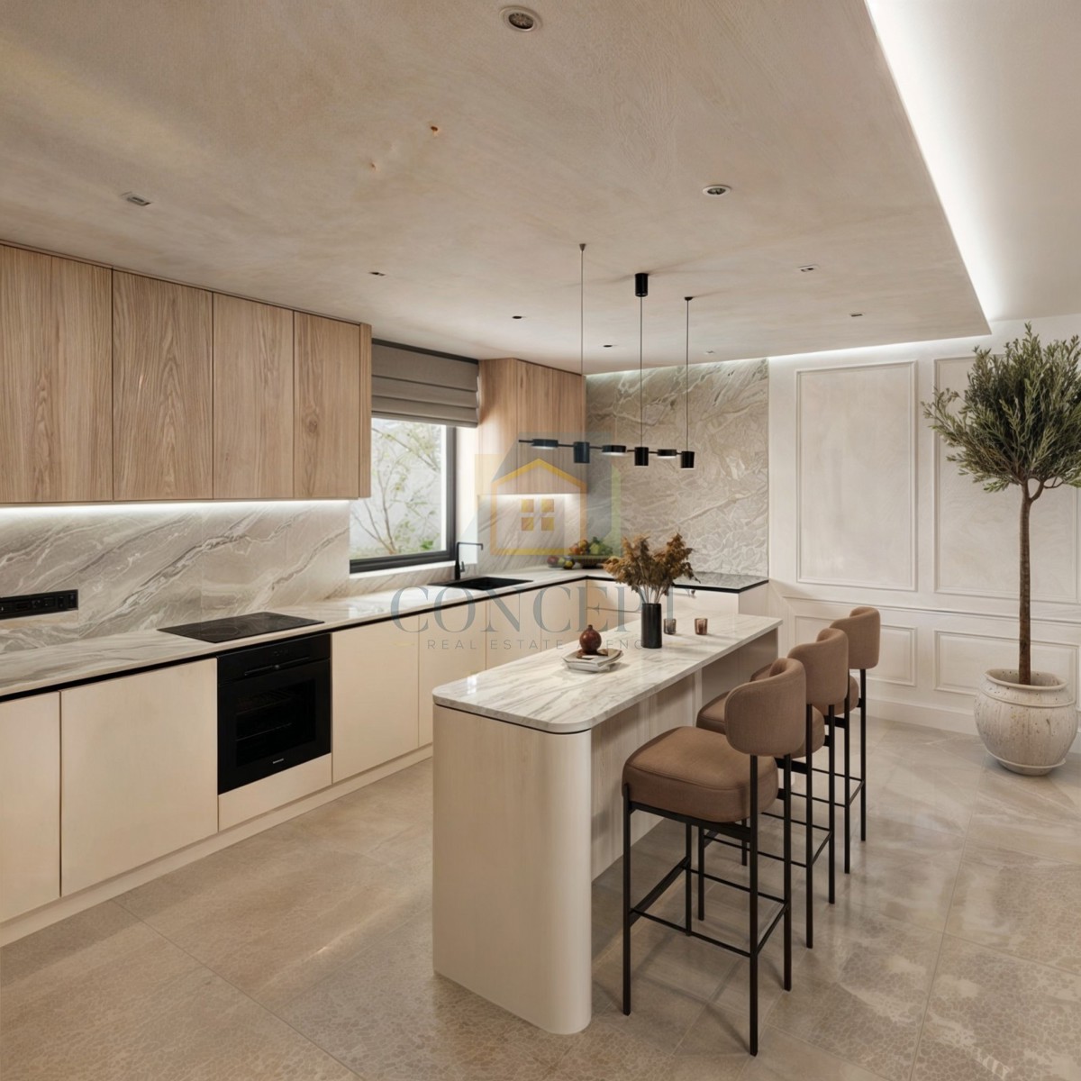 Novigrad, okolica, moderna dvojna kuća s bazenom, 7 km od mora