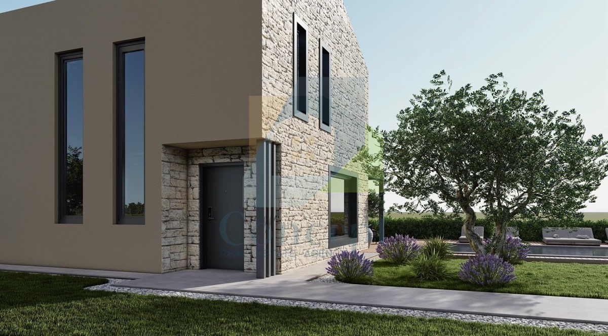 Poreč, Tar, Samostoječa vila s bazenom in pogledom na morje, 3 km od morja