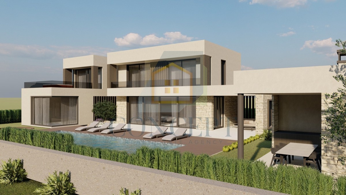 Poreč, okolica, moderna, luksuzna hiša na mirni lokaciji, 10 km od morja