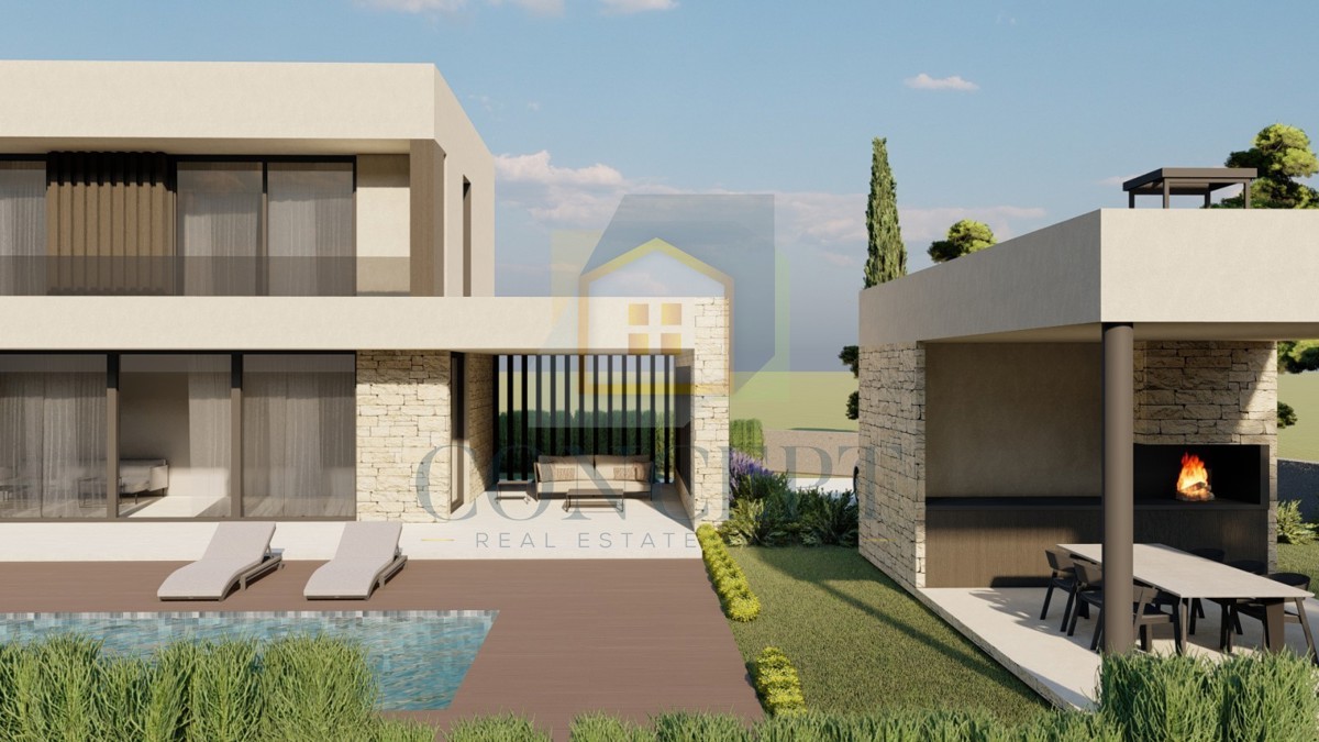 Poreč, okolica, moderna, luksuzna hiša na mirni lokaciji, 10 km od morja