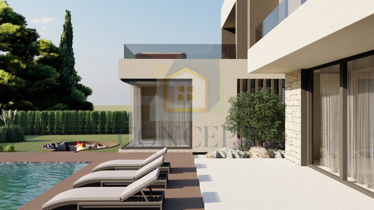 Poreč, okolica, moderna, luksuzna hiša na mirni lokaciji, 10 km od morja