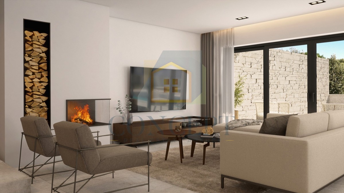 Poreč, okolica, Luksuzna moderna dvojna hiša s bazenom, 5 km od morja