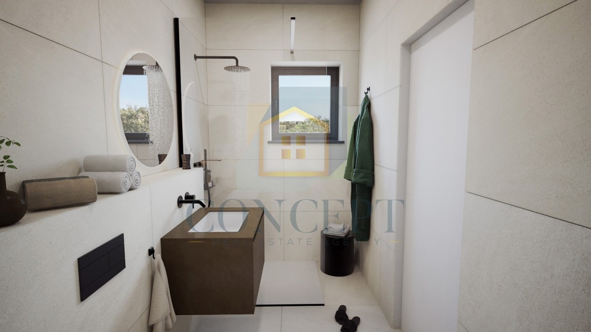 Poreč, okolica, Luksuzna moderna dvojna hiša s bazenom, 5 km od morja