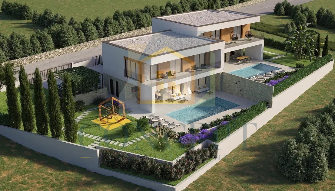 Poreč, okolica, Luksuzna moderna dvojna hiša s bazenom, 5 km od morja