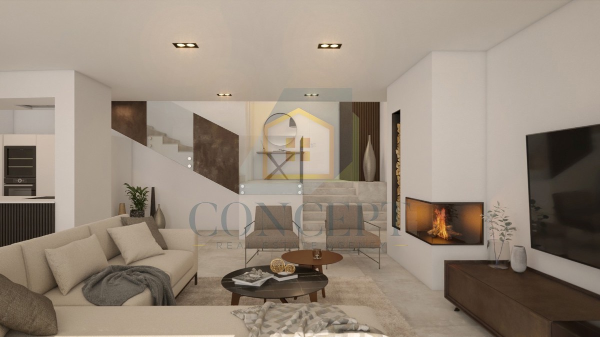 Poreč, okolica, Luksuzna moderna dvojna hiša s bazenom, 5 km od morja