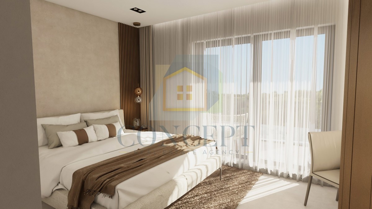 Poreč, okolica, Luksuzna moderna dvojna hiša s bazenom, 5 km od morja