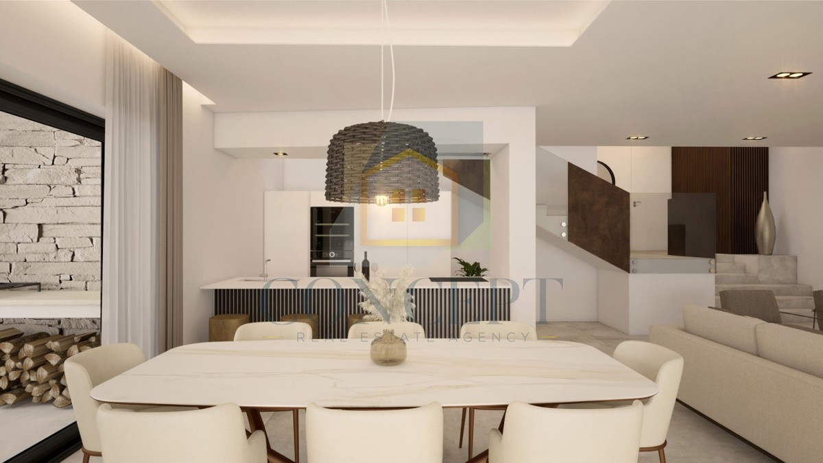 Poreč, okolica, Luksuzna moderna dvojna hiša s bazenom, 5 km od morja