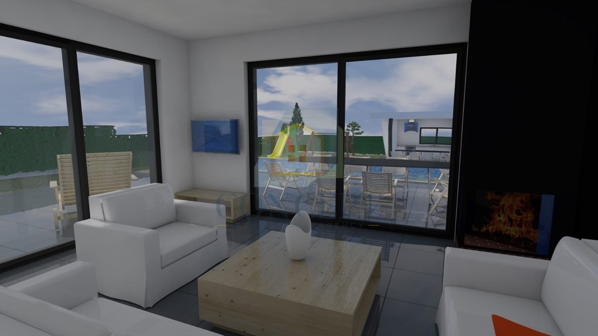 Poreč, okolica, moderna, luksuzna vila s bazenom, 12 km od morja