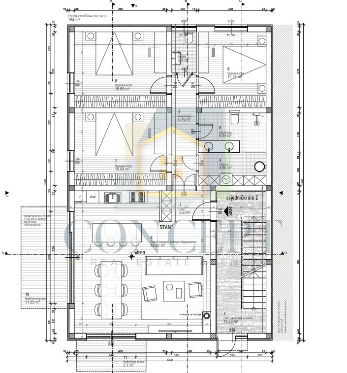 Poreč, Vrsar, okolica, Luksuzno stanovanje v pritličju s vrtom, 500 m od morja