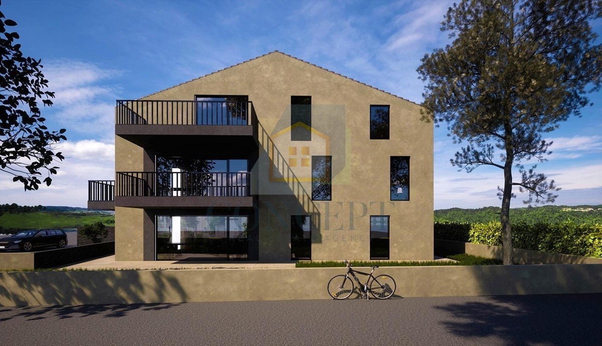 Poreč, Vrsar, okolica, Luksuzno stanovanje v pritličju s vrtom, 500 m od morja