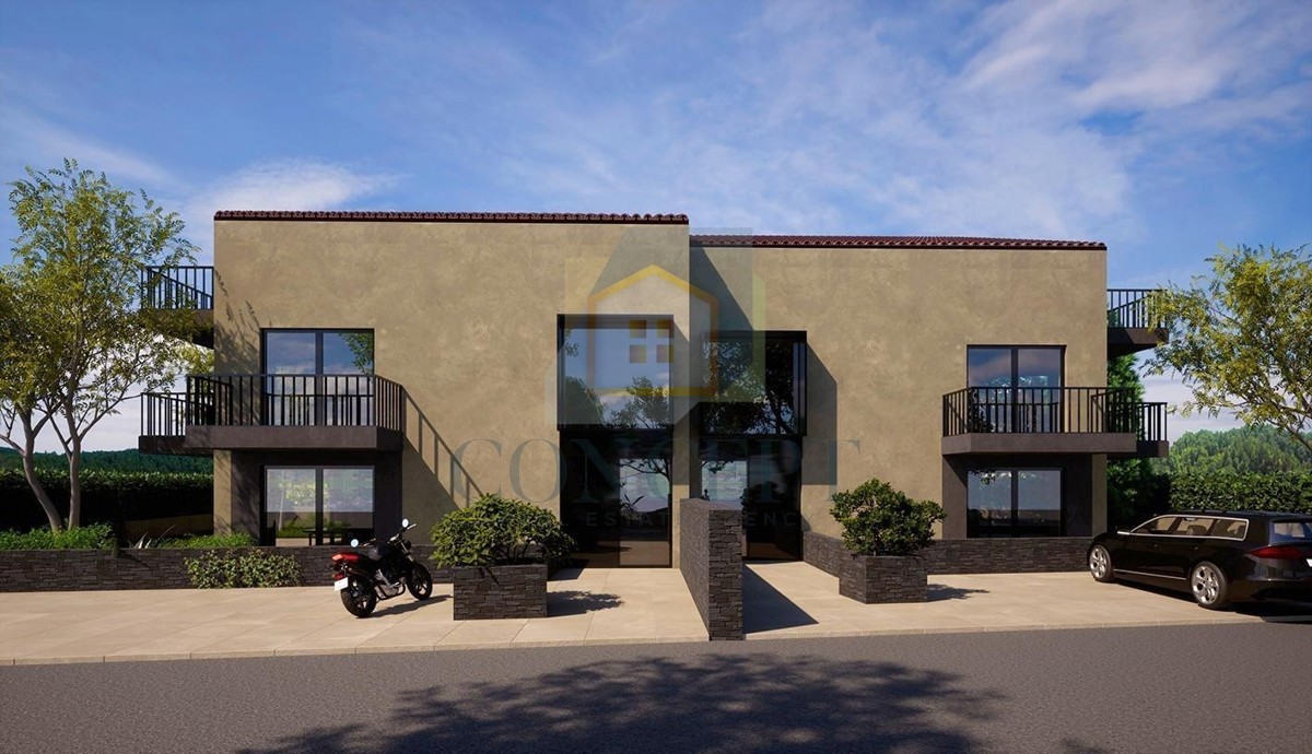 Poreč, Vrsar, okolica, Luksuzno stanovanje v pritličju s vrtom, 500 m od morja