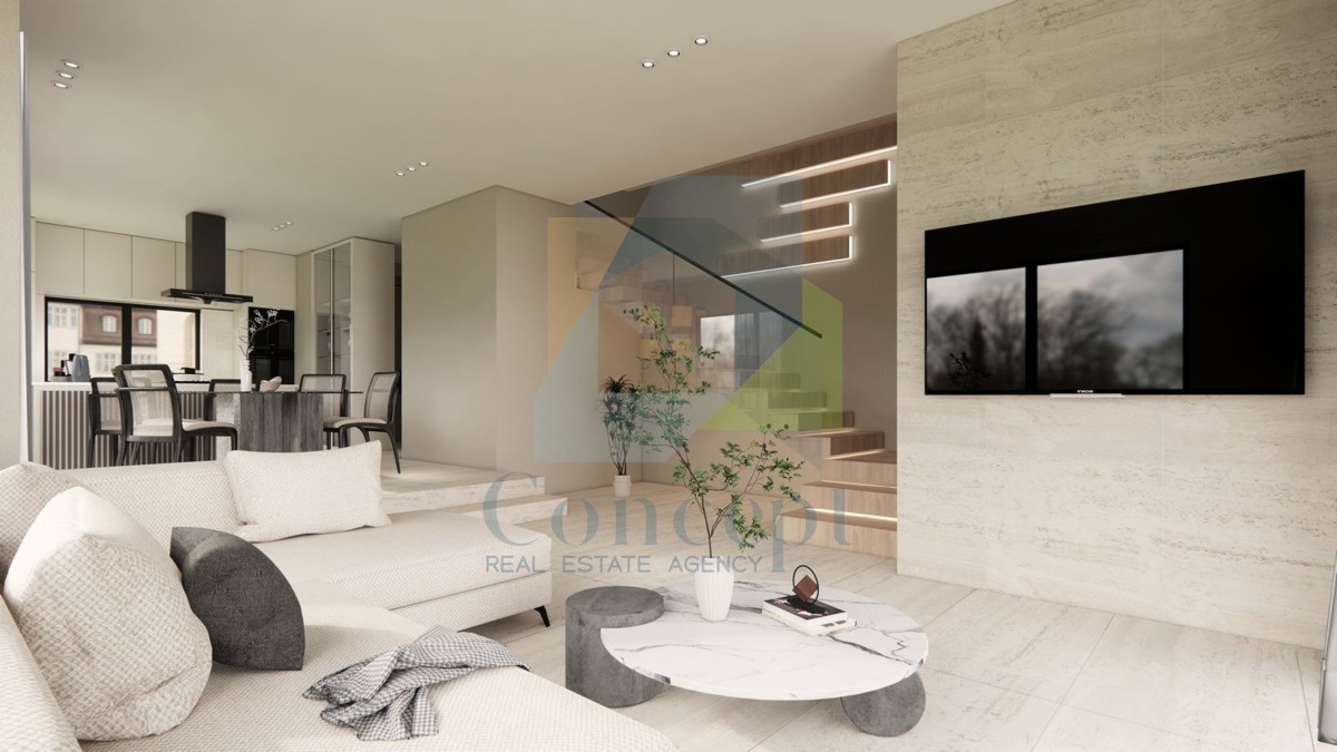 Poreč, okolica, Hiša na koncu niza s tremi spalnicami in bazenom, 12 km od morja