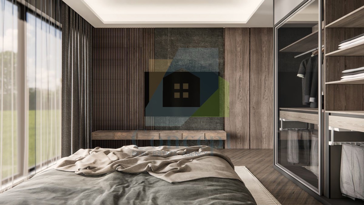 Poreč, okolica, Hiša na koncu niza s tremi spalnicami in bazenom, 12 km od morja