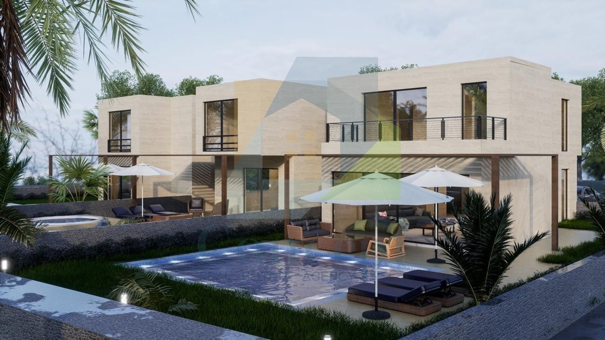 Poreč, okolica, Hiša na koncu niza s tremi spalnicami in bazenom, 12 km od morja