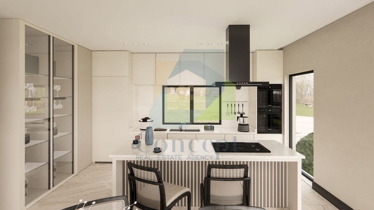 Poreč, okolica, Hiša na koncu niza s tremi spalnicami in bazenom, 12 km od morja