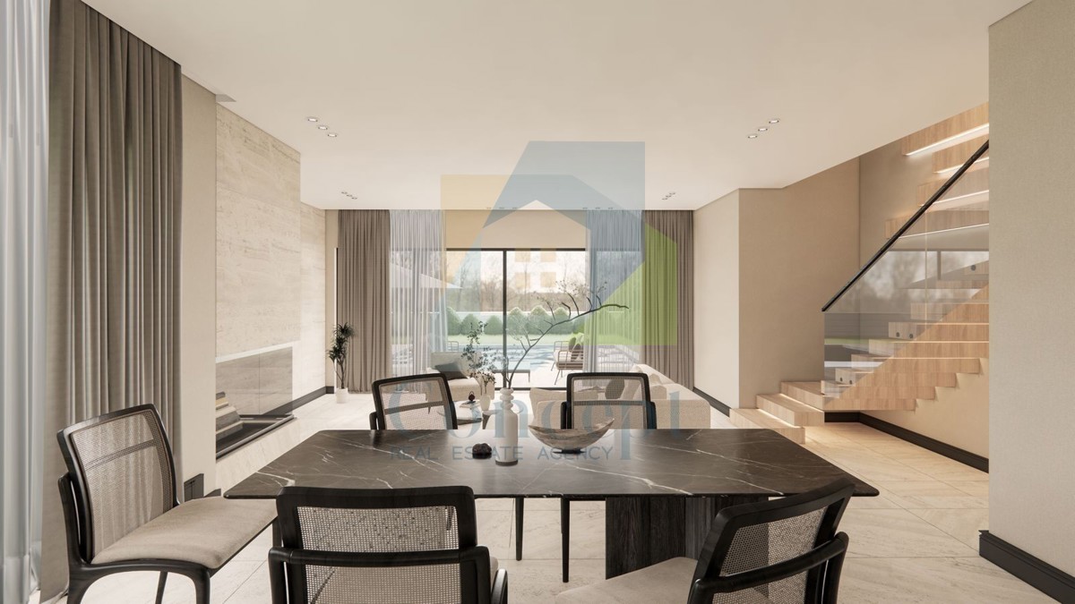 Poreč, okolica, Hiša na koncu niza s tremi spalnicami in bazenom, 12 km od morja