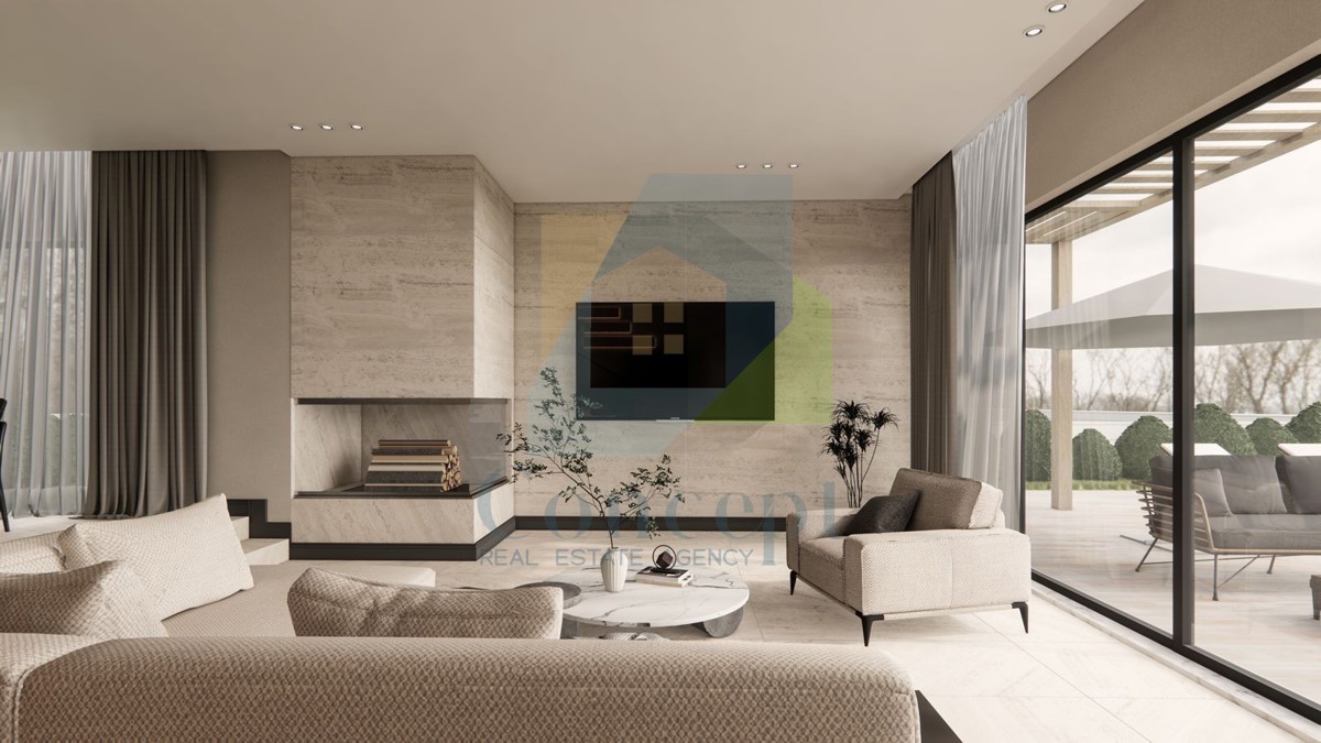 Poreč, okolica, Hiša na koncu niza s tremi spalnicami in bazenom, 12 km od morja