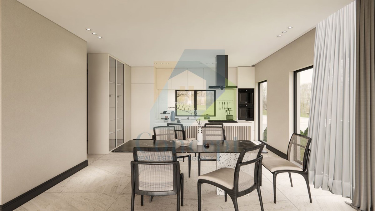 Poreč, okolica, Hiša na koncu niza s tremi spalnicami in bazenom, 12 km od morja