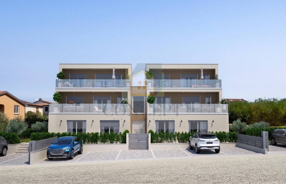 Poreč, okolica, Luksuzni dvoetažni stan s 3 spalnice in pogledom na morje, 7 km od morja