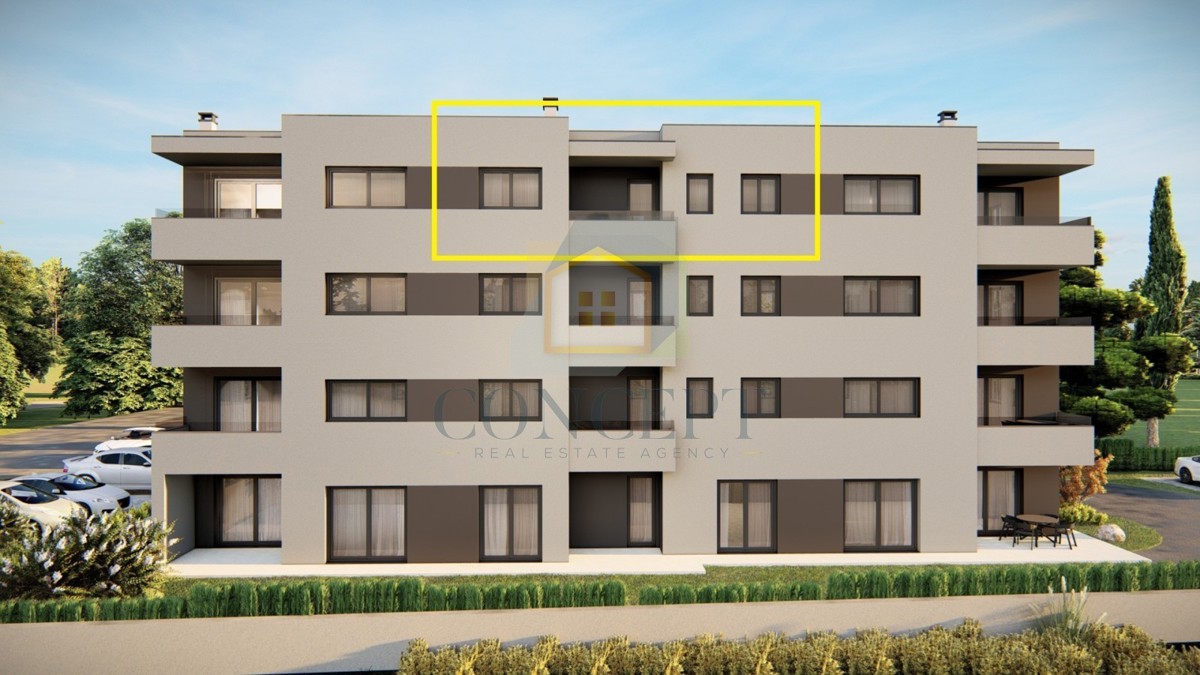 Poreč, okolica, Stan na 3. nadstropju novogradnje s 1 spalnico, 3 km od morja