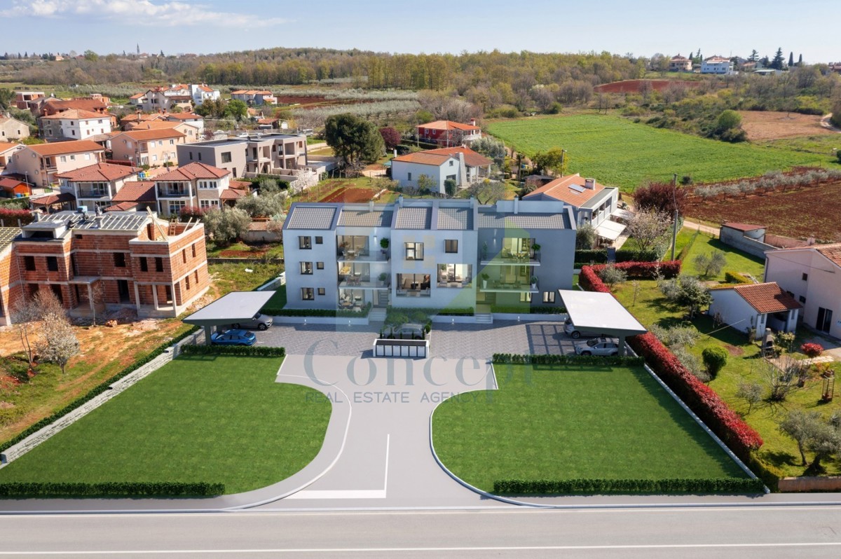 Poreč, okolica, Dvoetažni stan s 2 spalnici in pogledom na morje