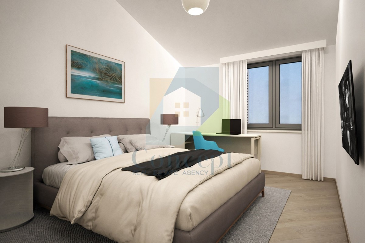 Poreč, okolica, Dvoetažni stan s 2 spalnici in pogledom na morje