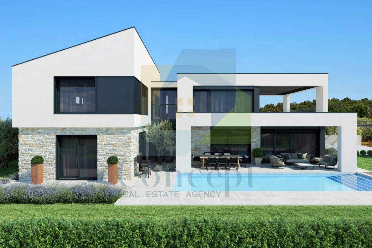 Poreč, okolica, Luksuzna vila s bazenom in pogledom na morje, 5 km od morja