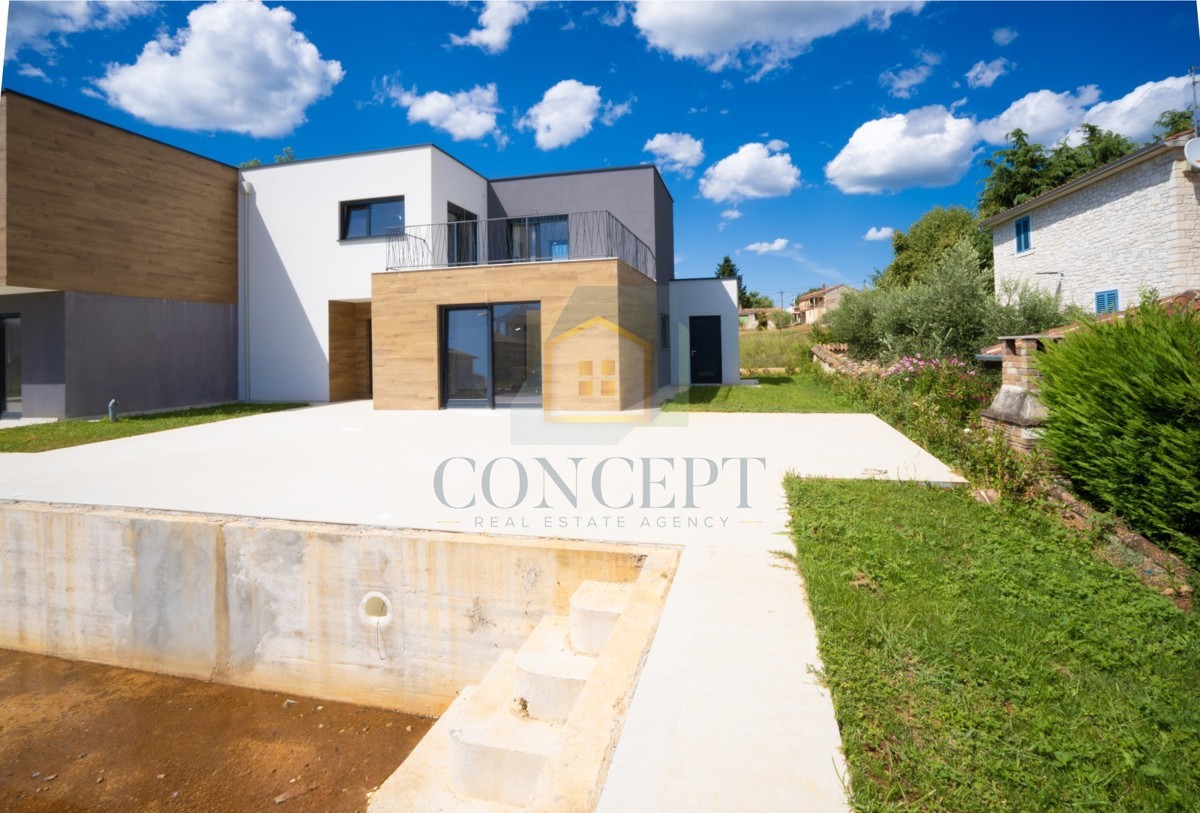 Poreč, okolica, Moderna dvojna kuća s bazenom, 10 km od morja