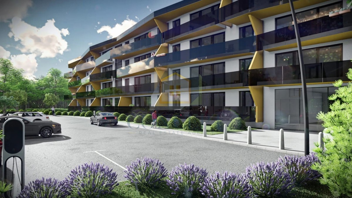 Poreč, širši center, Stan v 1. nadstropju stavbe modernega kompleksa, 800 m od morja