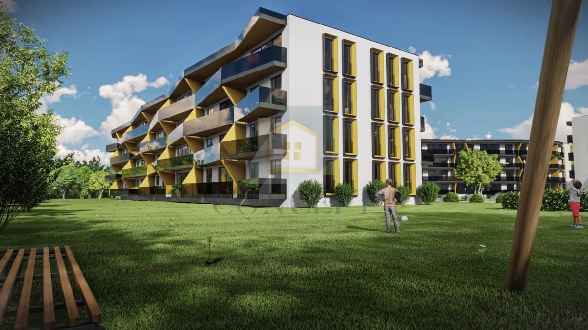 Poreč, širši center, Stan v 1. nadstropju stavbe modernega kompleksa, 800 m od morja