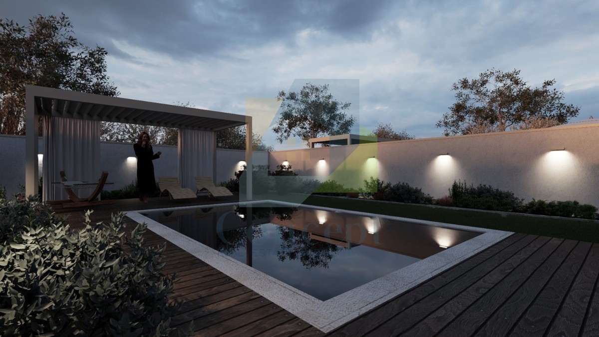 Poreč, okolica, Luksuzni dvoetažni stan s bazenom 3 km od morja