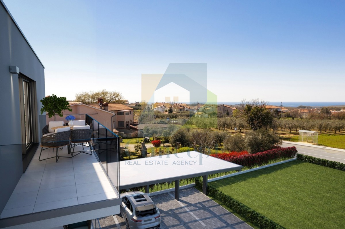 Poreč, okolica, Stan na drugem nadstropju z odprtim pogledom na morje