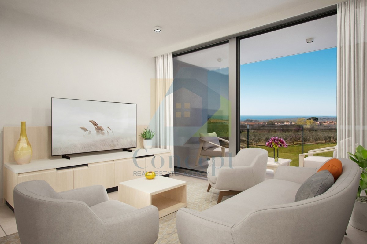 Poreč, okolica, Stan na drugem nadstropju z odprtim pogledom na morje