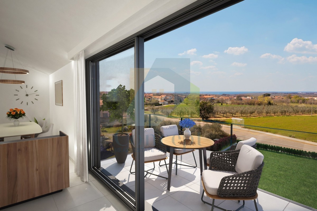 Poreč, okolica, Stan na drugem nadstropju z odprtim pogledom na morje