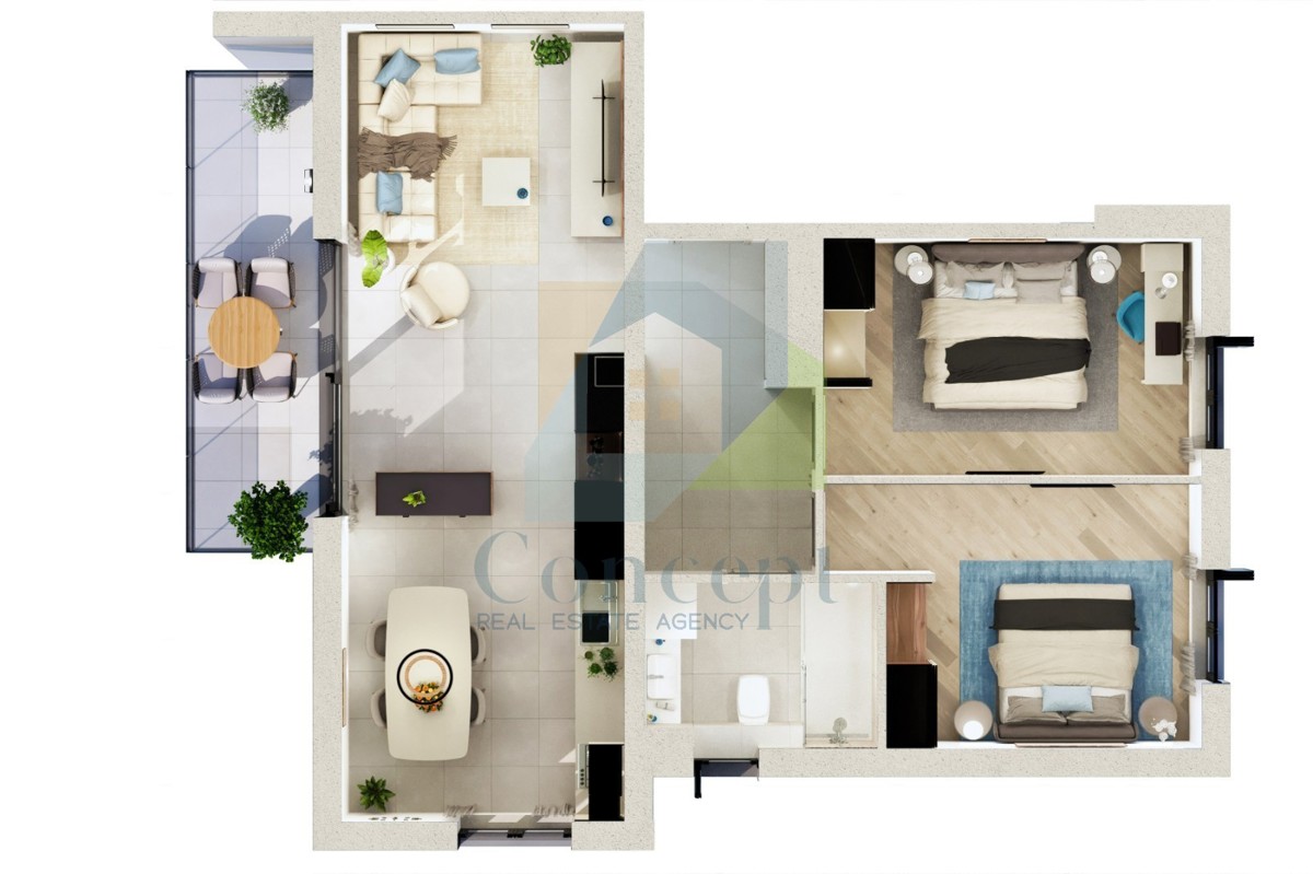 Poreč, okolica, Stan na drugem nadstropju z odprtim pogledom na morje