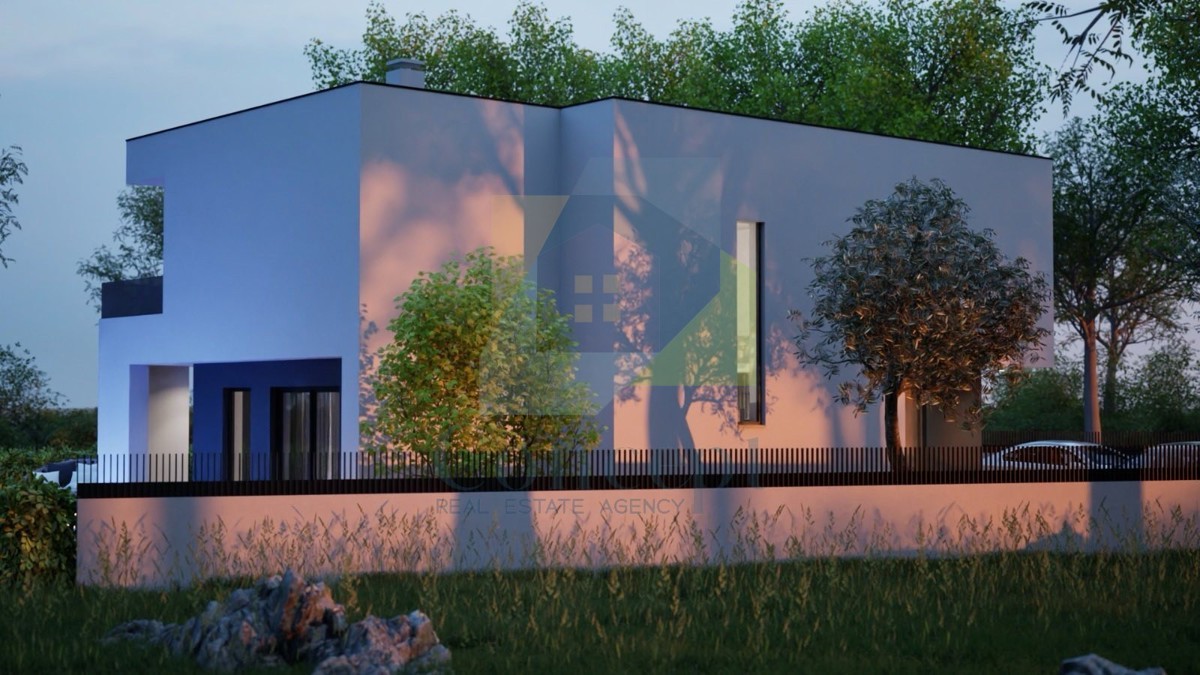 Umag, okolica, luksuzna samostojeća hiša s bazenom v gradnji na mirni lokaciji