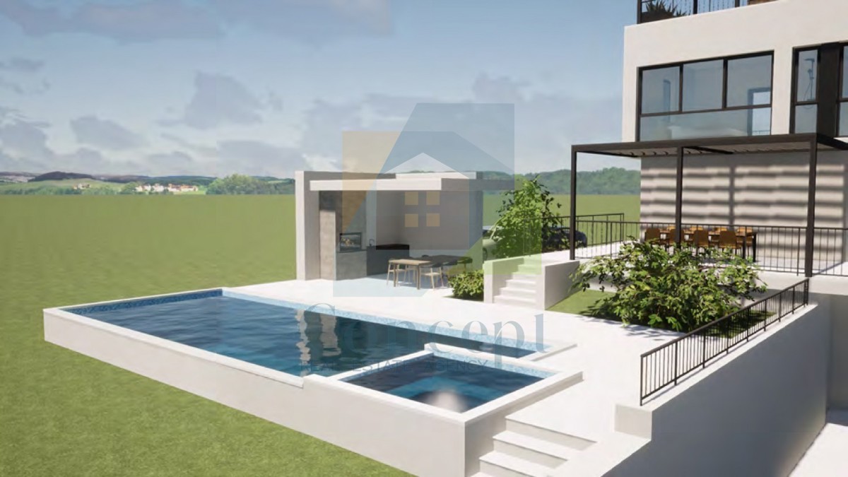 Poreč, okolica, Luksuzna vila s pogledom na morje, 8 km od morja