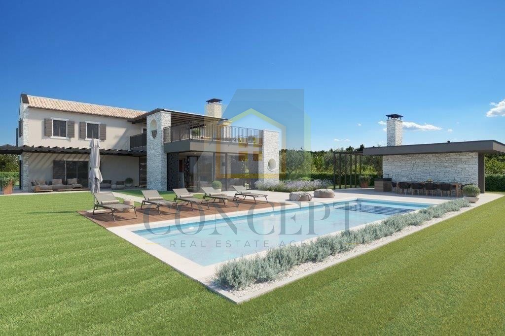 Poreč, okolica, Čudovita moderna vila s bazenom in pogledom na morje, 13 km od morja