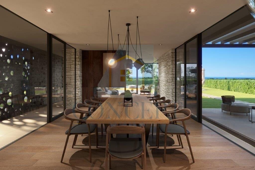 Poreč, okolica, Čudovita moderna vila s bazenom in pogledom na morje, 13 km od morja