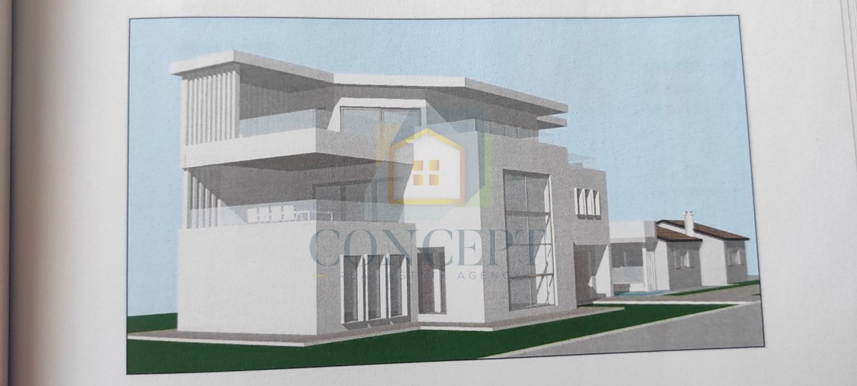 Poreč, okolica, Prizemna hiša s bazenom in zemljiščem za še eno hišo, 7 km od morja