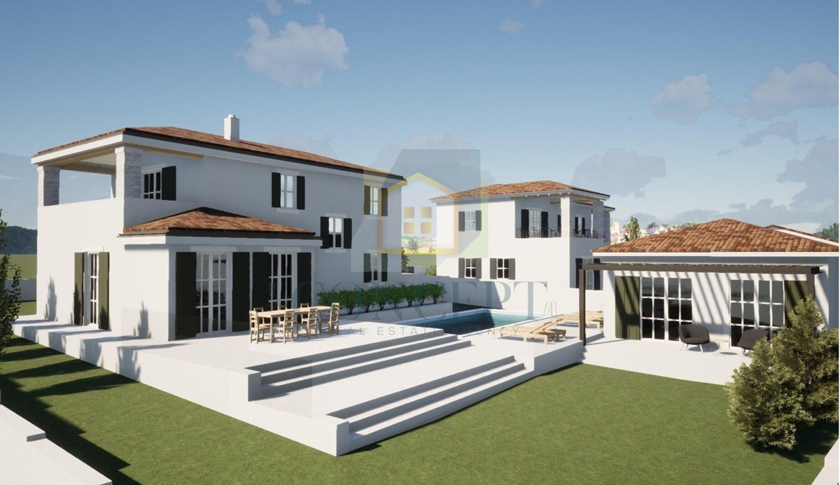 Poreč, okolica, Tri građevinska zemljišta v mirni soseski, 12 km od morja