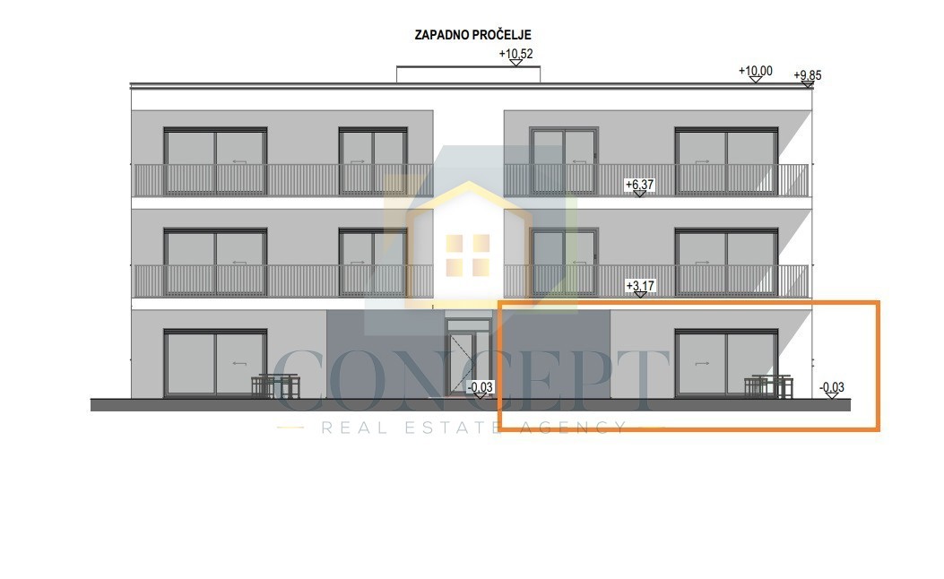 Poreč, okolica, Stan v pritličju z vrtom in pogledom na morje, 7 km od morja