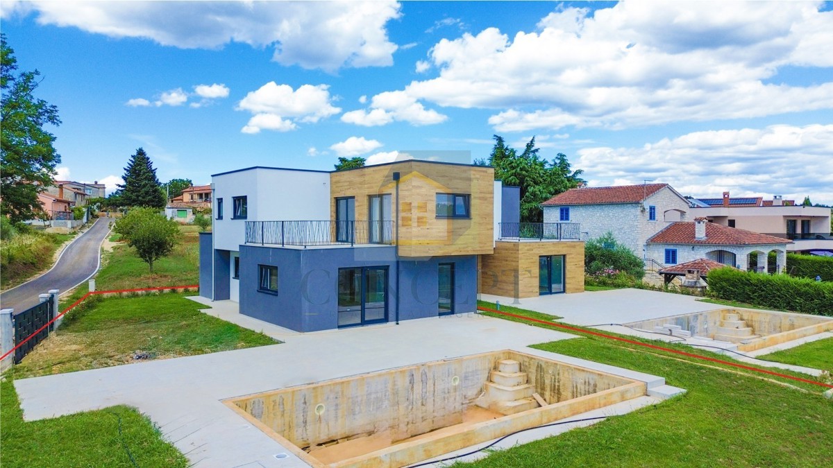 Poreč, okolica, Moderna dvojna kuća s bazenom, 10 km od morja