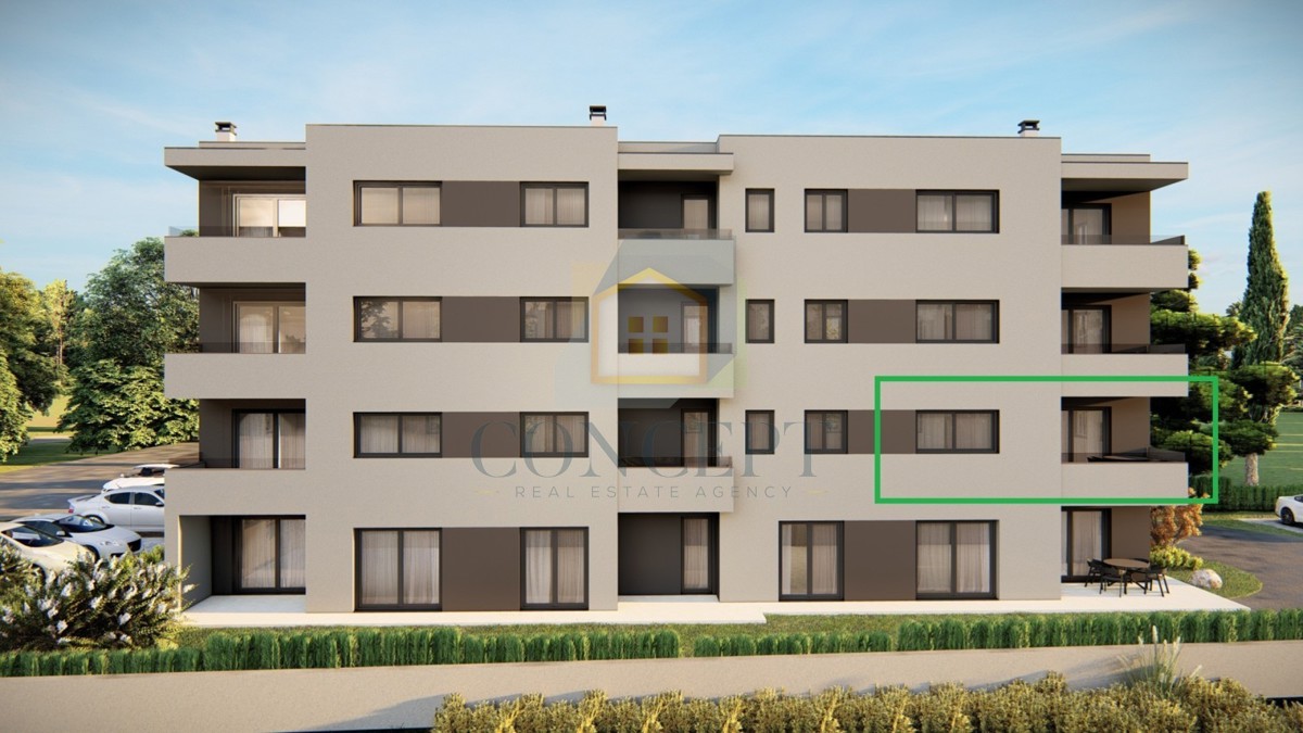 Poreč, okolica, Stan na 1. nadstropju novogradnje s 2 spalnici, 3 km od morja