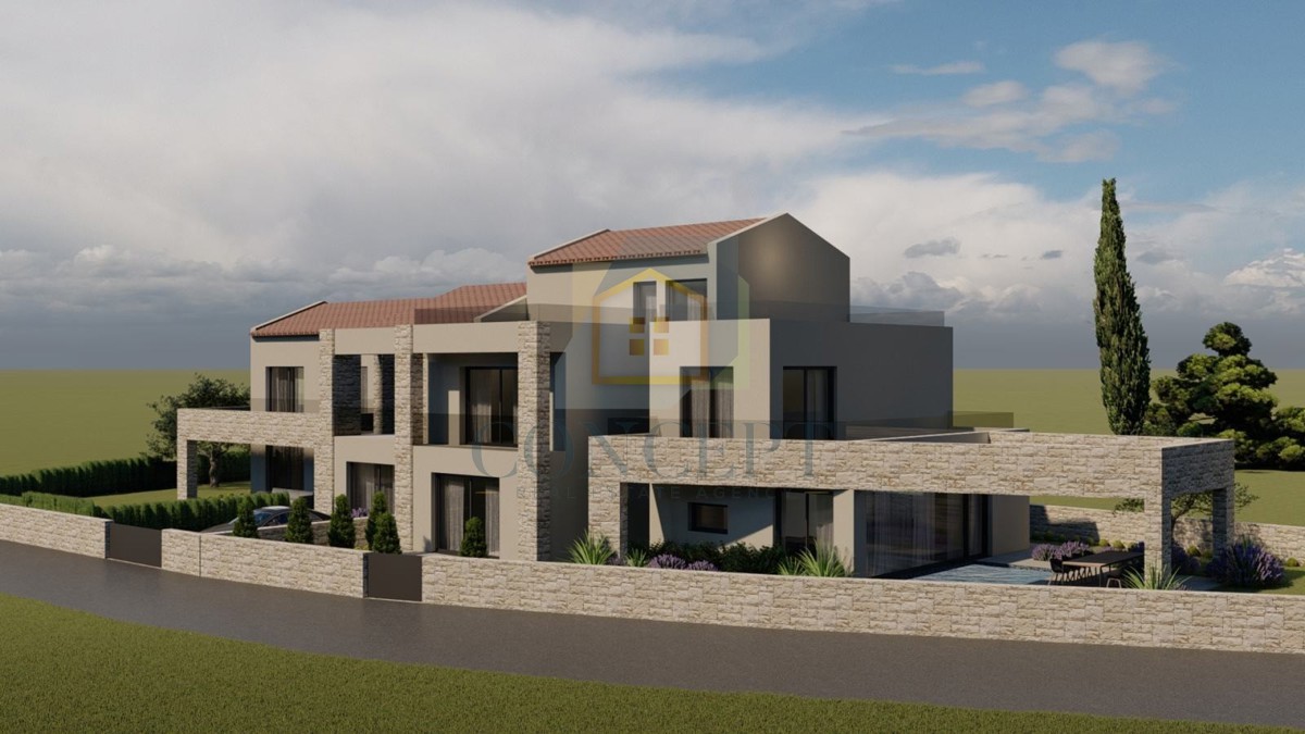 Poreč, Vižinada, okolica, Gradbena parcela z gradbenim dovoljenjem, 17 km od morja