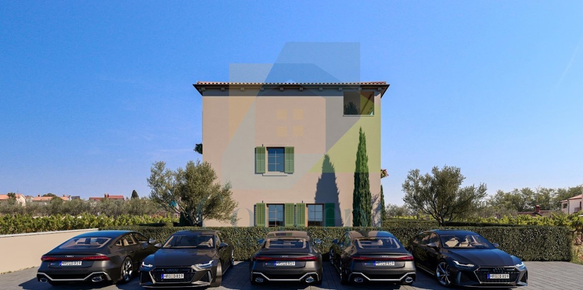 Poreč, okolica Hiša v nizu s dvoriščem 2 km od morja