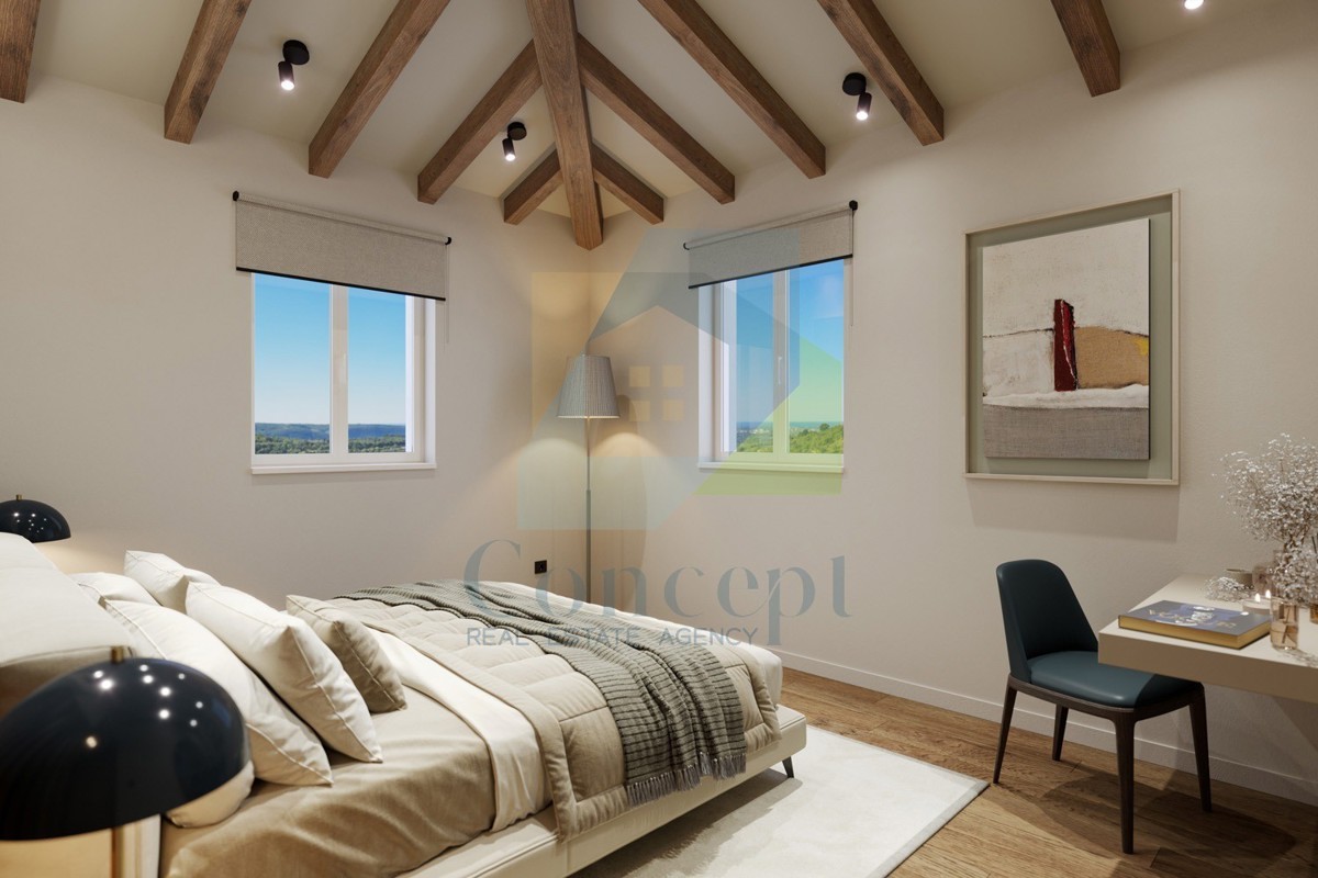 Grožnjan, okolica, Čudovita vila s panoramskim pogledom na morje in naravo, 12 km od morja