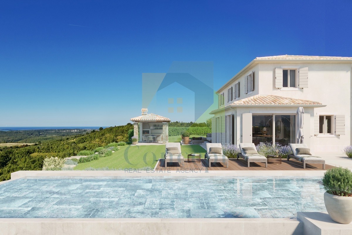 Grožnjan, okolica, Čudovita vila s panoramskim pogledom na morje in naravo, 12 km od morja