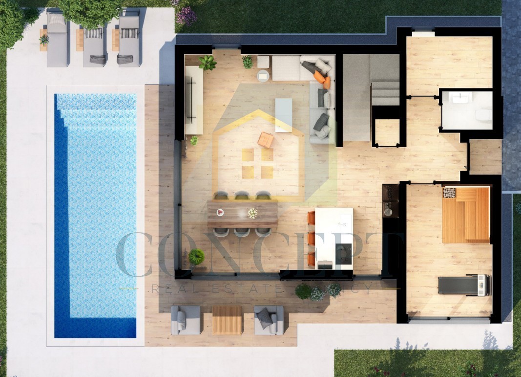 Poreč, uža okolica, samostojna luksuzna vila s bazenom i krovno teraso, 2 km od morja